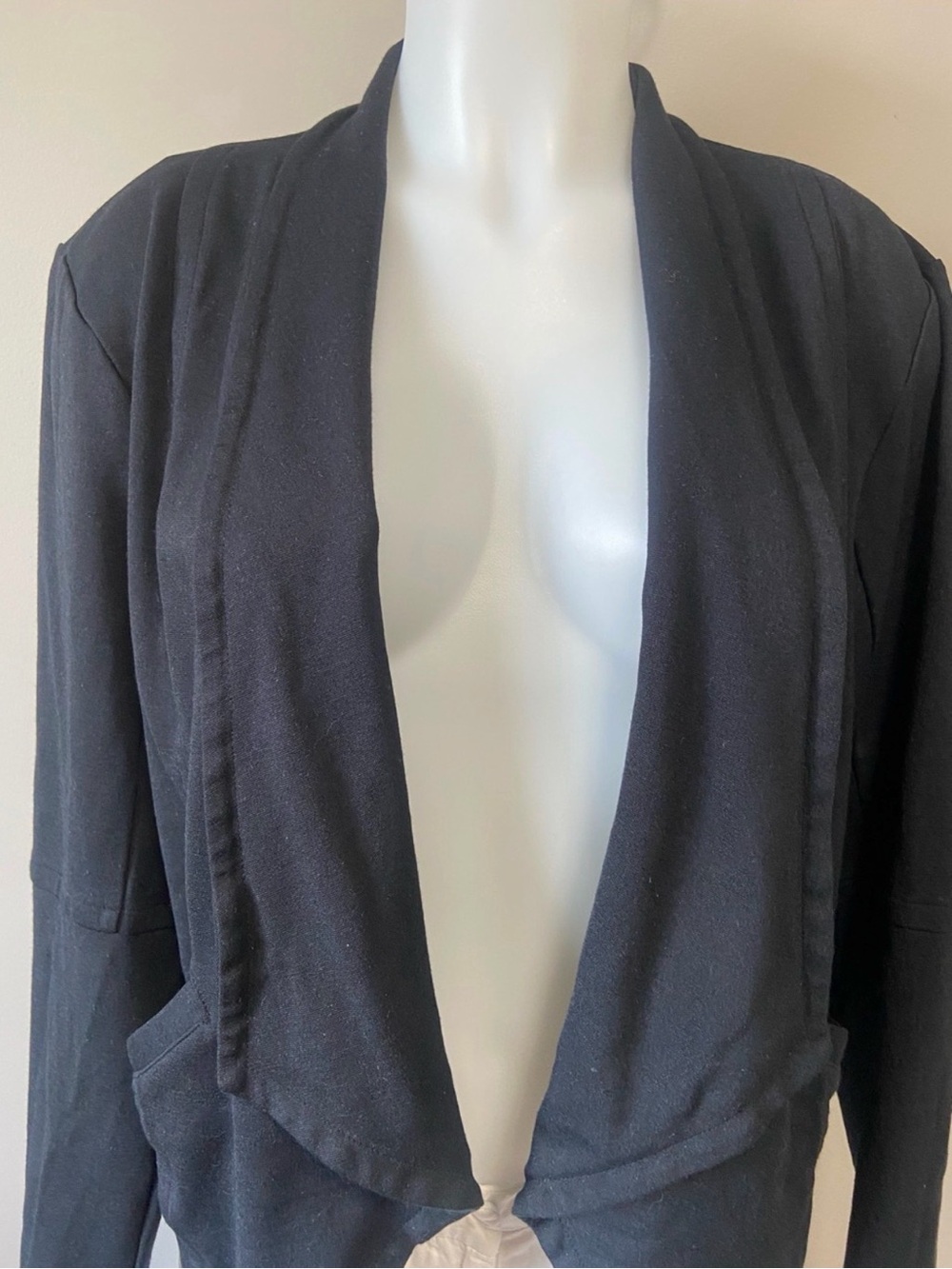 Jockey Black Open-Front Draped Blazer